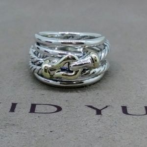 David Yurman Buckle Ring with 18k Yellow Gold